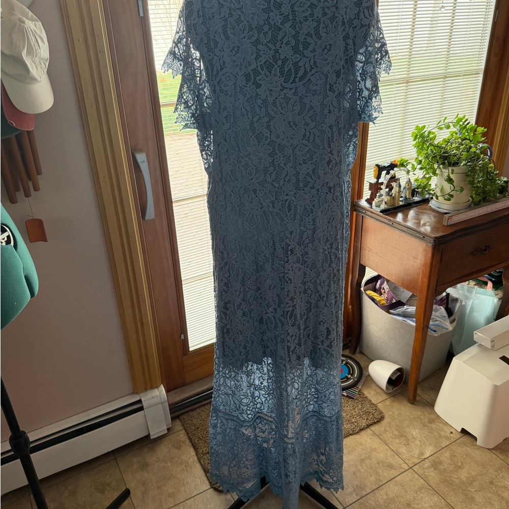Torrid Blue Lace Maxi Overlay with Blue Slip - Picture 4 of 6